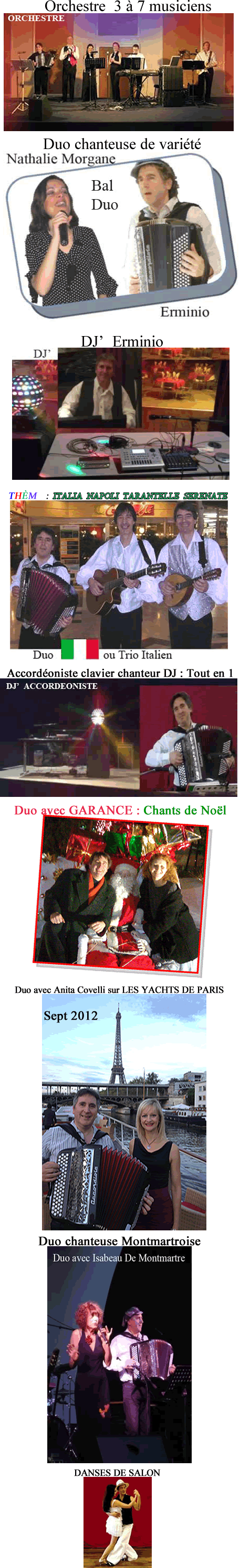 accordeoniste differentes prestations